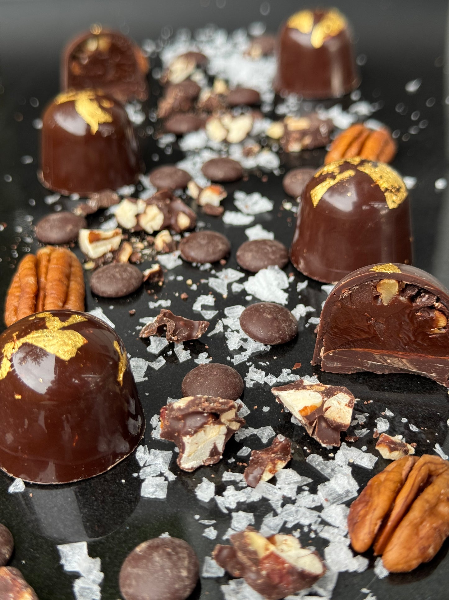 Pecan Salted Caramel Bon Bon - Filia Tres Chocolates