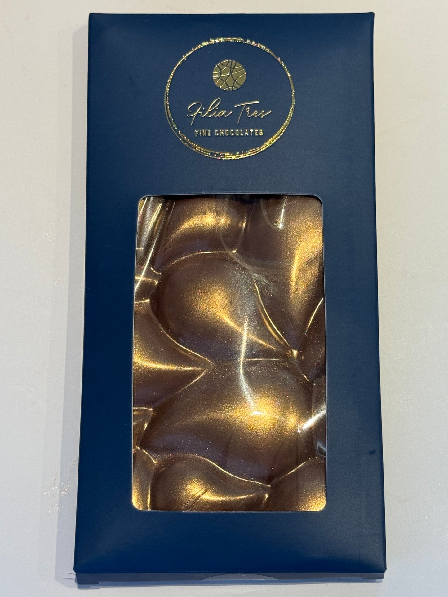 Belgian Milk Chocolate with Pistachio and Rose - Filia Tres Chocolates